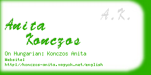 anita konczos business card